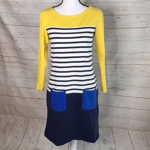 Long sleeve color block knit dress 6